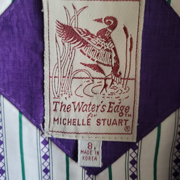 The Water's Edge Vintage Purple Trench Coat size 8 - Picture 3 of 10